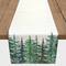 90" Winter Watercolor Pine Forest Poly Twill Table Runner